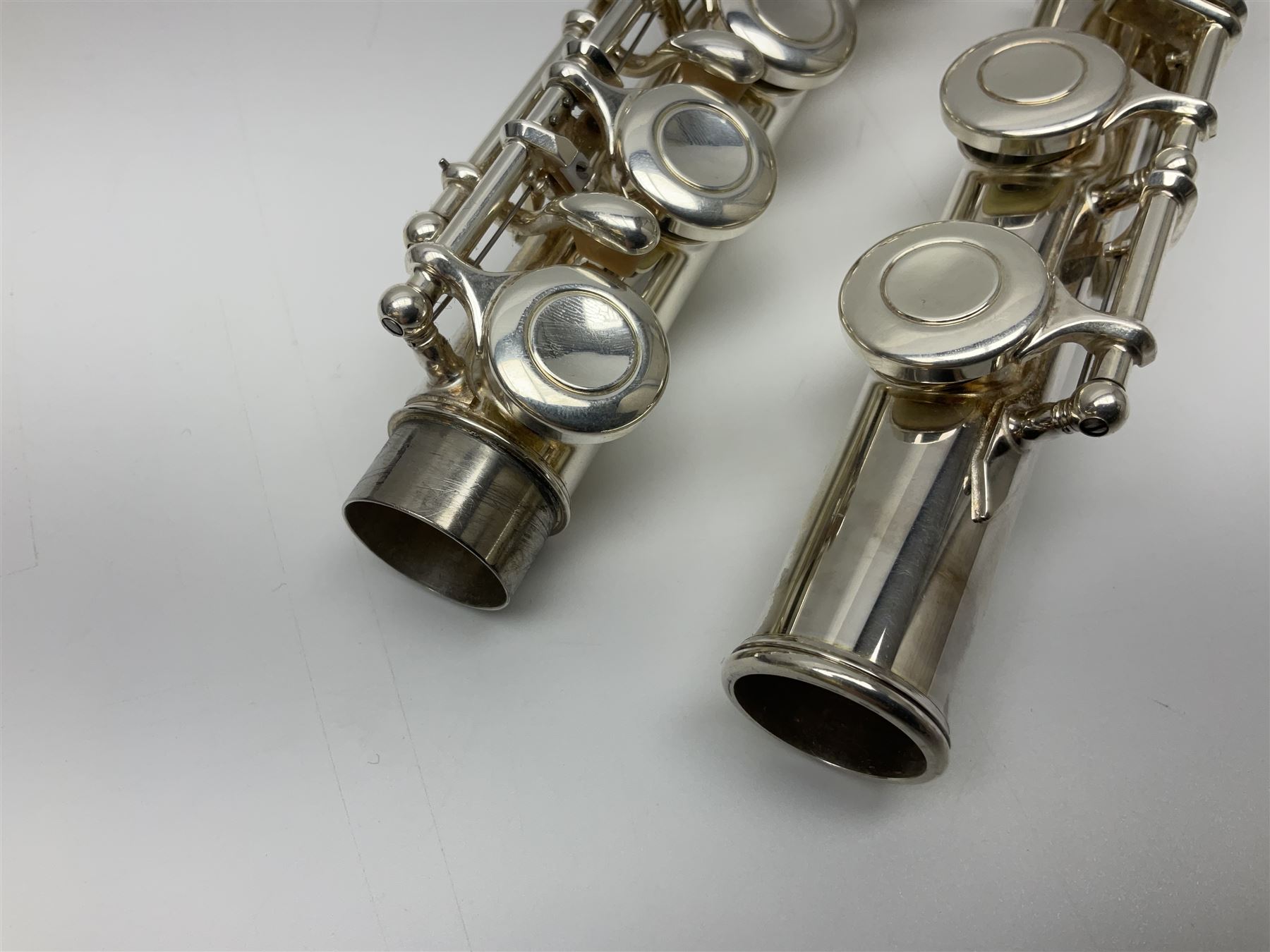 Yamaha 211, silver plated three-piece flute, serial no.844200; in fitted case with cleaning rod