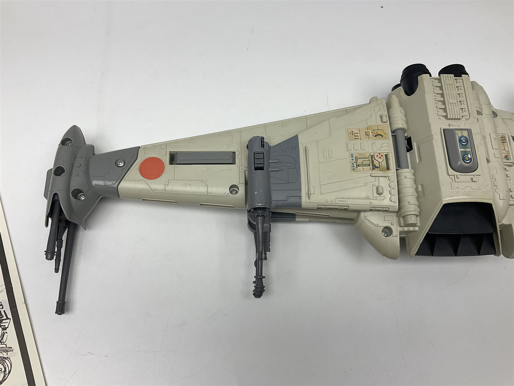 Star Wars - three space vehicles comprising B-Wing fighter and large Millenium Falcon space ship; both with instructions; and Boba Fett Slave 1; all unboxed (3)