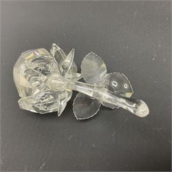 Five Swarovski Crystal figures, comprising giraffe, deer, hummingbird, rose and rearing horse, all with original boxes 
