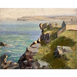 Cornish School (Early 20th century): Cottage on the Clifftop, oil on panel unsigned 33cm x 40cm