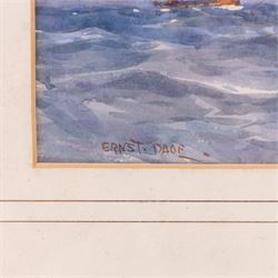Ernest Dade (Staithes Group 1864-1934): Lowestoft and Penzance Boats off Scarborough, watercolour signed 23cm x 34cm