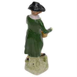 Sitzendorf figure modelled as a shepherdess, together with pair of apple sellers and other continental figures