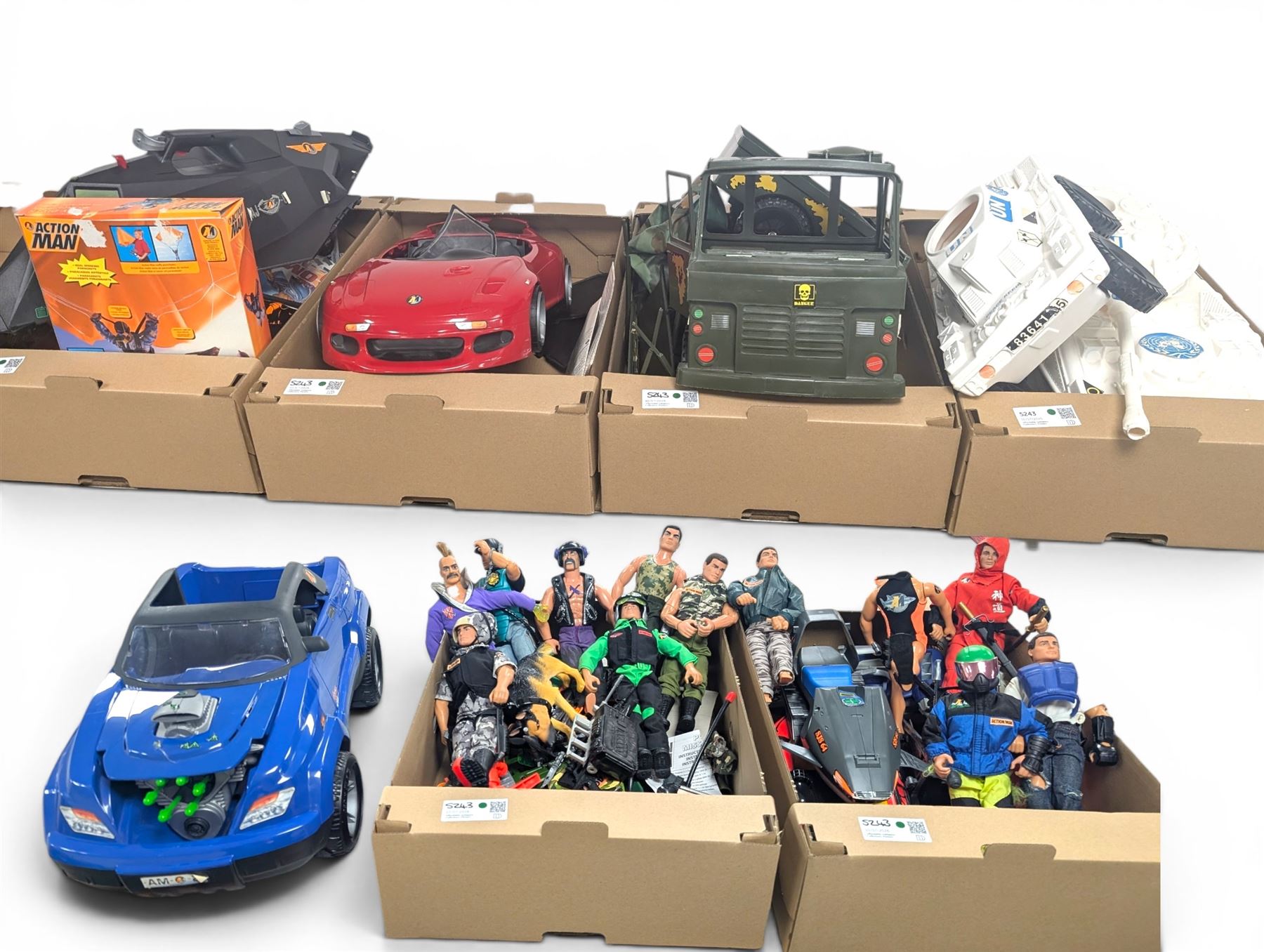 Large collection of Action Man figures, villains, vehicles and accessories, including Jet Ski, Sunny Smile tanks., Army lorry. parachute, guns, boat etc