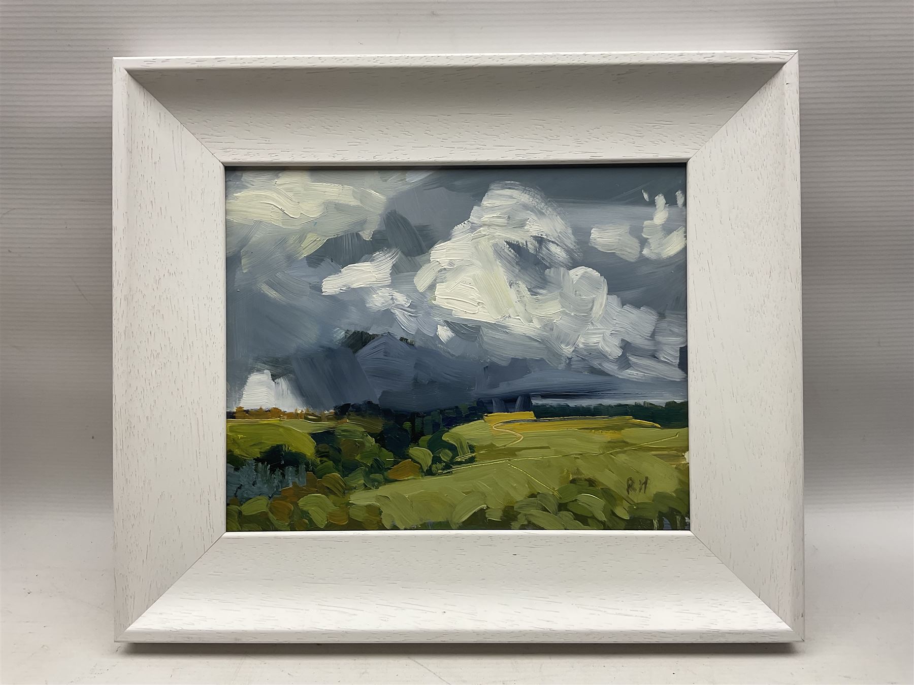 Rob Miller (British Contemporary): 'Lead Mine Clough - Anglezarke'; oil on board signed, titled verso 23cm x 29cm 