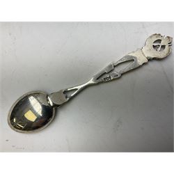 Three hallmarked silver shooting spoons including Royal Military College Rifle Club, Eastern Command S. of M. Hythe etc (3)