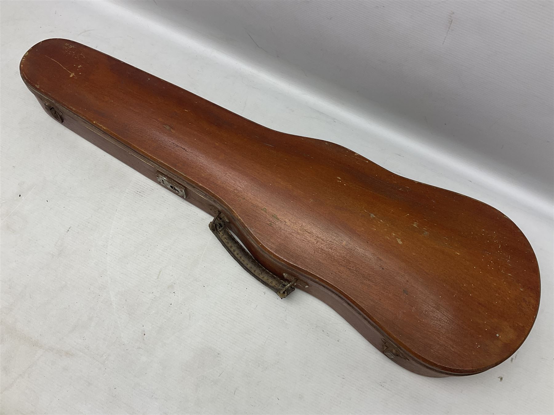 20th century French violin with 36cm one-piece maple back and ribs and spruce top L59cm overall; in mahogany stained wooden carrying case