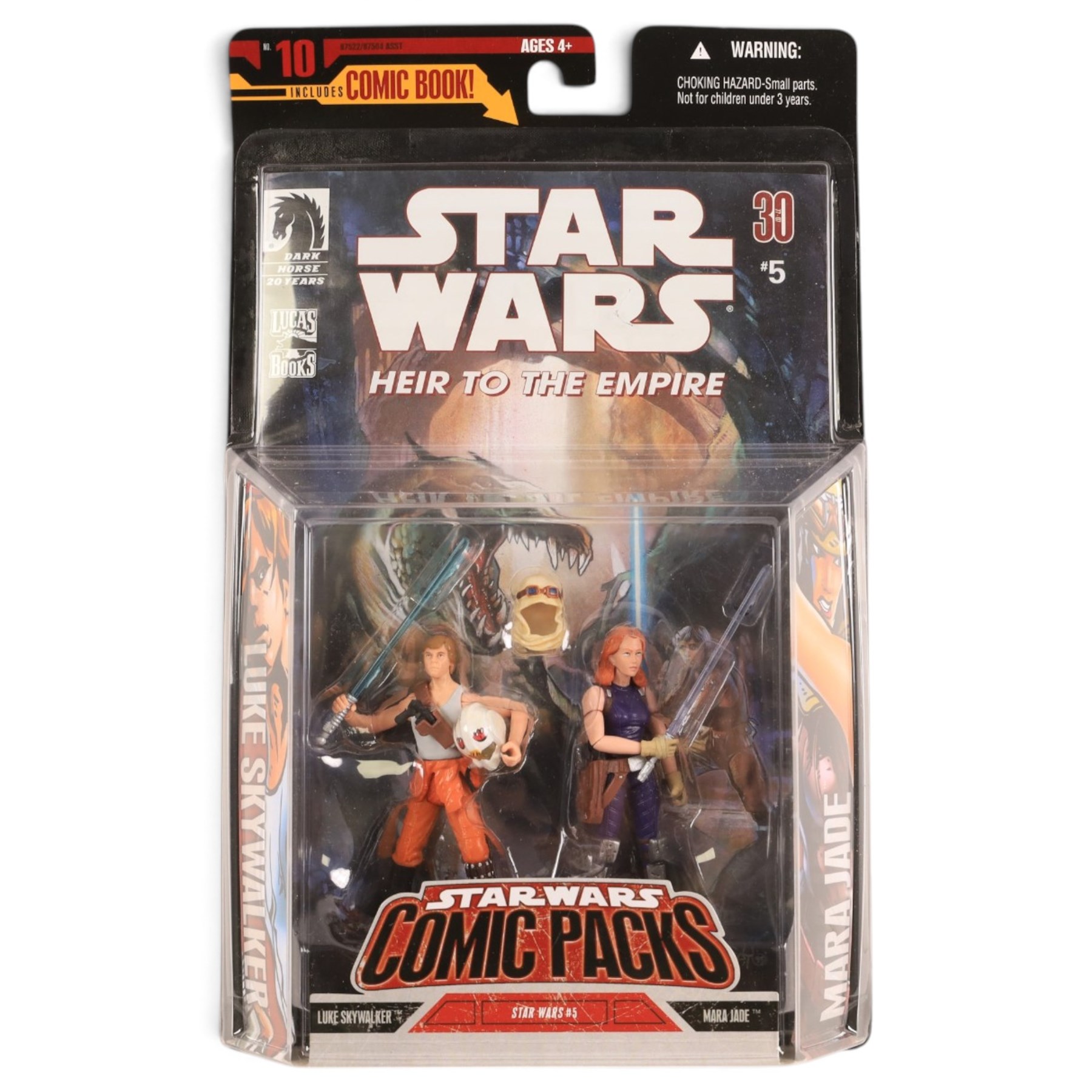 Four Hasbro Star Wars 3.75 inch figure Comic Packs, comprising The Hunt for Aurra Sing #31, Infinities #4, Star Wars Republic #55 and Heir to the Empire #5, all in blister packs