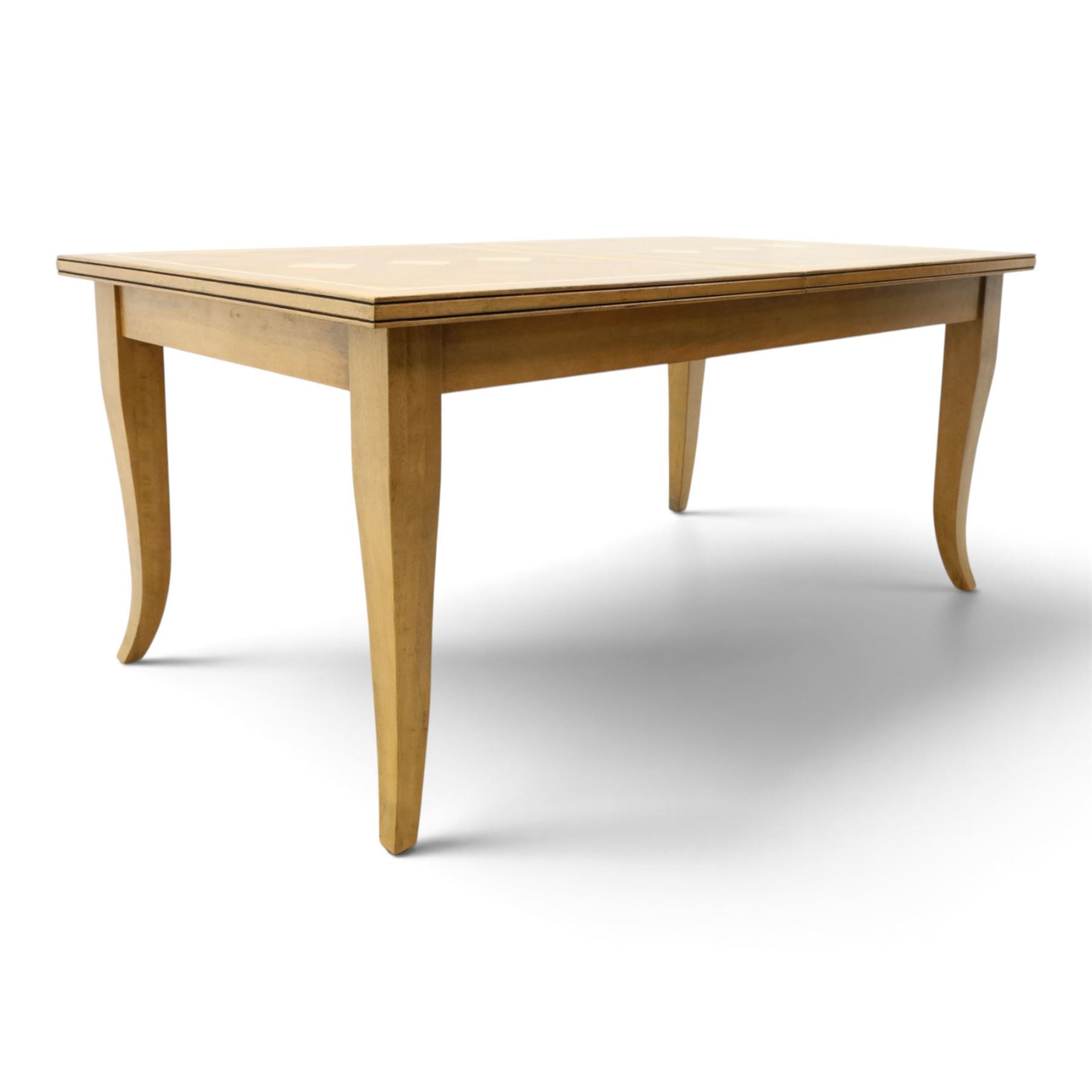 Barker & Stonehouse - 'Flagstone' extending dining table, with inlaid stone and mangowood, with integrated stowed leaf extending to 234cm, raised on square tapered supports
