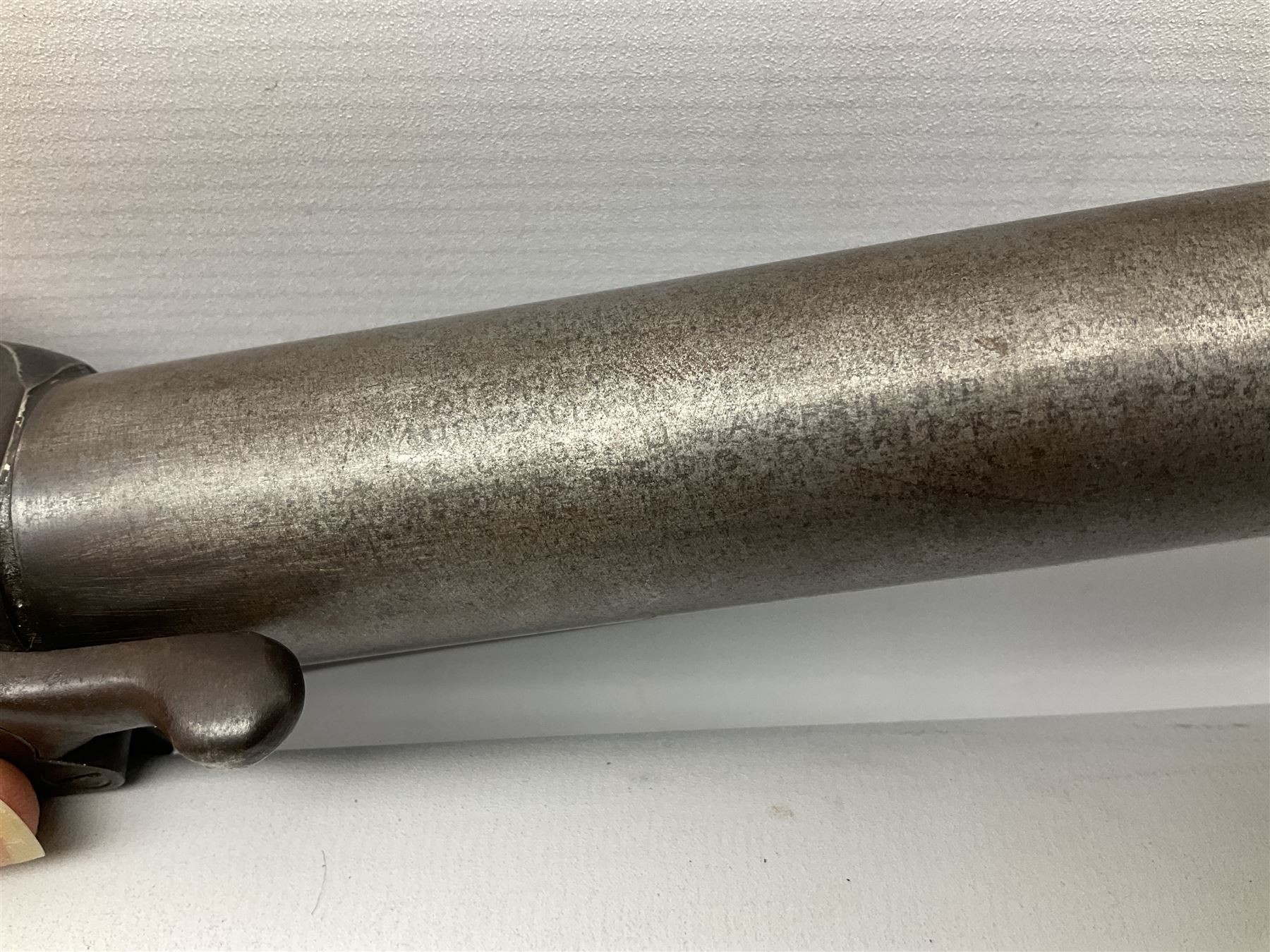 BSA .177 air rifle with top loading under lever action, walnut stock carved with chequered BSA logo to grip, serial no.A1203 L102cm