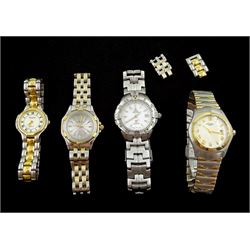 Michel Herbelin ladies stainless steel quartz wristwatch, with date aperture and three others including Swiss Military, Accurist and Rotary (4) 