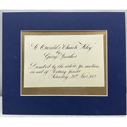 George Sparkes (Yorkshire Contemporary): 'St Oswald's Church Filey', oil on board signed and dated 2009, titled on presentation card 28cm x 46cm