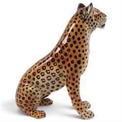 Ronzan fireside model of a cheetah, H37cm 