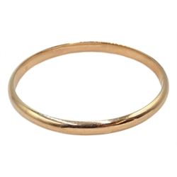9ct rose gold bangle hallmarked, approx 9.96gm