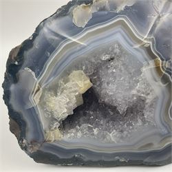 Amethyst crystal geode cluster, with well-defined crystals of various sizes, in purple tones, H12cm 