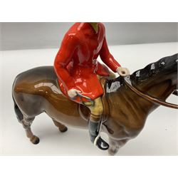 Beswick huntsman upon a bay horse no. 1501, with printed mark beneath, H22cm