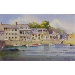  Kenneth W Burton (British 1946-): 'Padstow Cornwall', watercolour signed and titled 13cm x 21cm Provenance: from 'The Counties of Great Britain Collection', certificate verso  