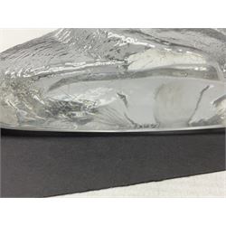 FM Ronneby Sweden large bear paperweight, together two glass penguins, one signed, small Hadeland bear and other glass animals. FM bear H9cm 