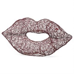 Sophie Olivier (French 1978-): Lips, woven metal sculpture painted and varnished with ther...