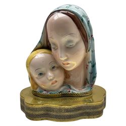 Madonna and Child painted porcelain bust