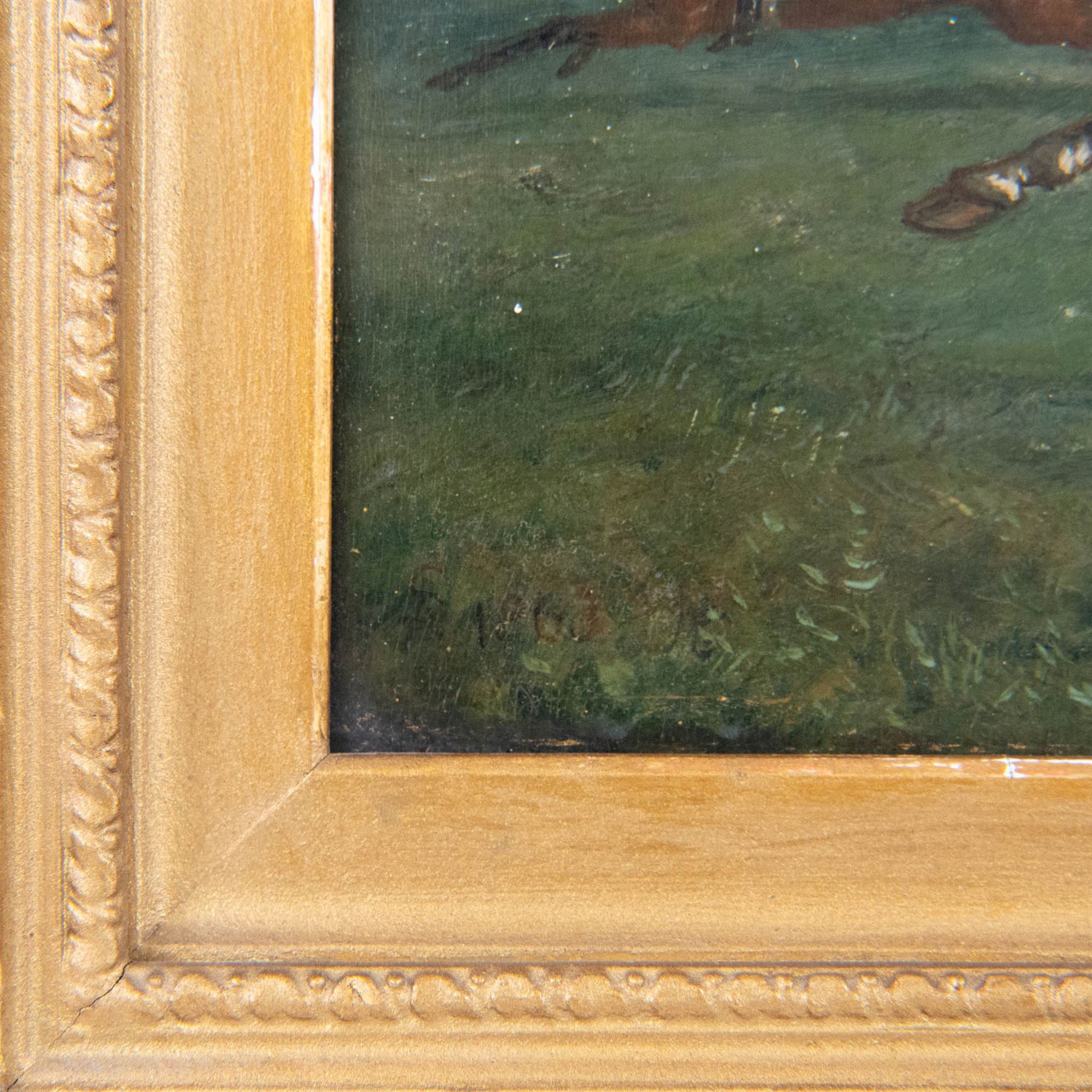 After Samuel Henry Alken (British 1810-1894): The Steeplechase - Clearing a Hedge, oil on panel signed with monogram SA and dated 1863, 22cm x 27cm 