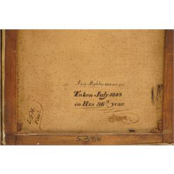 LTH (British Mid-19th century): Portrait of Mary Highley Aged 96 Holding a Holy Bible, oil on canvas signed inscribed and dated 1845 verso 90cm x 70cm