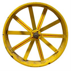 Mid-20th century scratch-built red and yellow painted live-steam scale model of a Showman's Traction Engine, 'Supreme' S.A. Oates & Sons, the simulated full length planked wooden canopy with brass supports and rope edging, with regulator, hand brake, chain steering , dynamo and water feed controls 19cm flywheel, 32cm diameter rear wheels with solid rubber tyres and 21cm diameter front wheels L102cm; together with scratch-built ride-on two-wheel trailer L58cm, and various brass rally plaques for 1980s/1990s.
This is a large, most interesting and comprehensive live-steam working model in need of re-furnishment and some repairs, the boiler has not been tested.