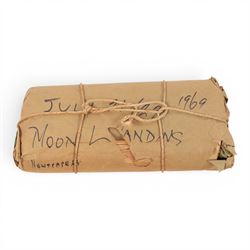 Moon Landing newspapers dated July 21st & 22nd 1969, wrapped in a brown paper package for ...