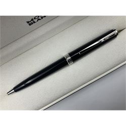 Montblanc Meisterstuck Pix ballpoint pen, the black barrel and cap with chrome mounts and clip, housed in original presentation box, sleeve and manufacturer's box, with Service Guide booklet, model no. M25857, L13cm