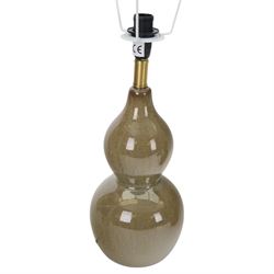 Oka- Pair of Kalinda Taupe table lamp bases, H40cm 