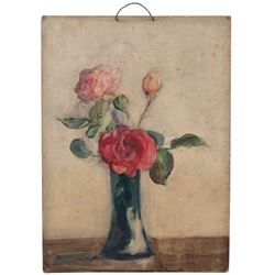 Florence Adelina Hess (Staithes Group 1891-1974): Still Life of Roses, pencil and watercolour unsigned 37cm x 27cm (unframed) 
Provenance: from the collection of Doris Bilbrough (née Sykes), cook to the Hess household in the 1930s, thence by descent through the family.