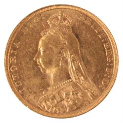 Queen Victoria 1890 gold full sovereign coin