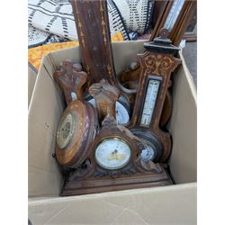 Collection of barometers and barometer parts, in two boxes