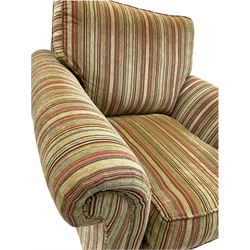 Parker Knoll armchair, upholstered in stripe fabric