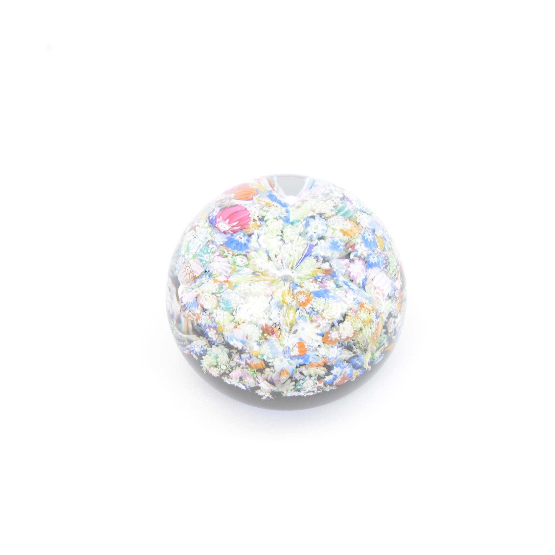 Six millefiori paperweights, including Perthshire paperweight of balubas form the millefiori canes in the form of a flower