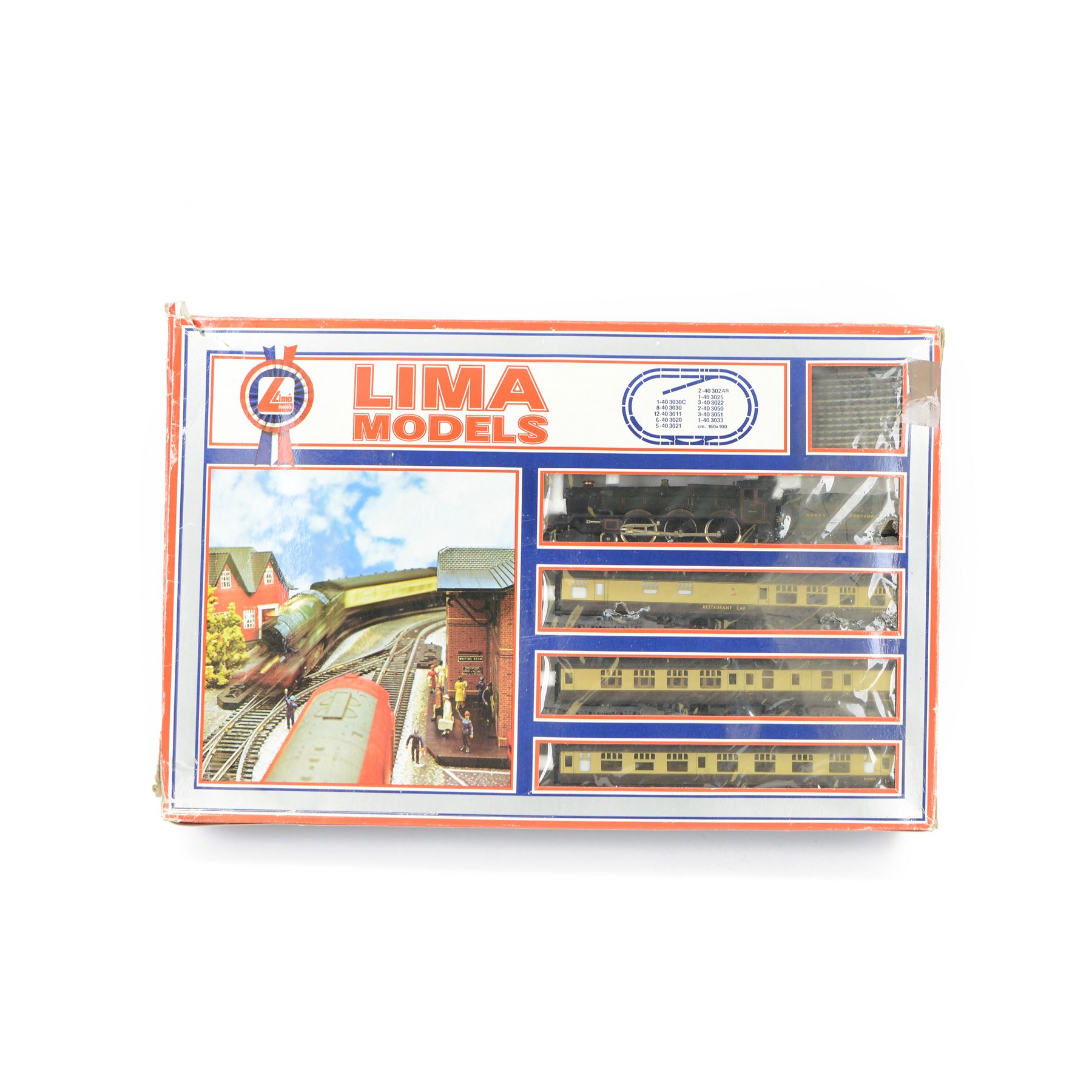Lima Models '00' gauge 109000 AC double train set, comprising GWR 4-6-0 'King George V' locomotive and tender no. 6000 in green livery, three coaches, track, controller, accessories and mat, and a Co-Co BR 'Western Gladiator' diesel locomotive no. D1016, six freight wagons, track, buildings, etc, boxed