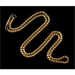Early 20th century 15ct gold link necklace chain, with 9ct rose gold barrel clasp
