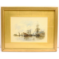 Robert Malcolm Lloyd (British 1859-1907): 'Shoreham Harbour', watercolour signed, titled and dated 1883, 17cm x 24cm