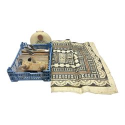 The Adaptable Hot Water Bottle & Bed Warmer made at Old Fulham Pottery, together with six vintage woodworking planes