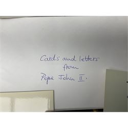 Helen Bradley signed presentation book; quantity of letters and cards from the Pope John Paul II 1970s-1990s; and two Elvis items