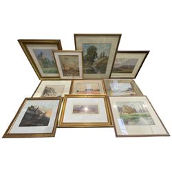 Collection of watercolours, artists including Ada Hill Walker, Henry Earp, E Mallinson, Thomas Sidney, EH Marten, Edwin Aaron Penley, etc (qty)