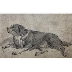 Attrib. James Ward (British 1769-1857): Study of an Alpine Mastiff, pencil and sepia wash unsigned 11.5cm x 18cm