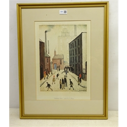  Laurence Stephen Lowry RBA RA (British 1887-1976): 'Industrial Scene', limited edition offset lithograph, Fine Art Trade Guild blind stamp No.BJB, published by Venture prints in 1974, signed in pencil 41cm x 29cm  DDS - Artist's resale rights may apply to this lot  
