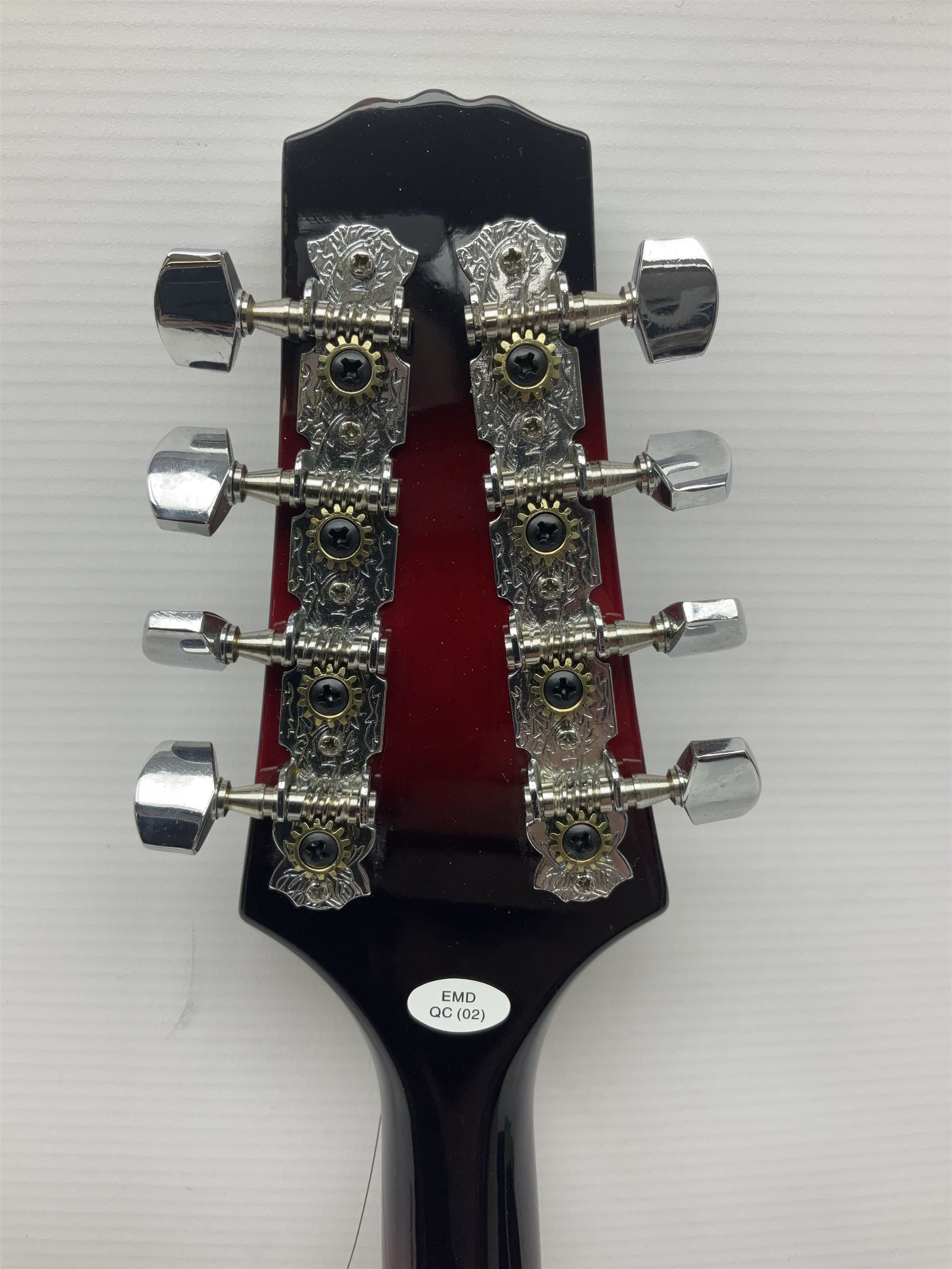 Stagg Model M50 E eight-string electro-acoustic mandolin; bears makers label L69cm; in cardboard delivery box with lead