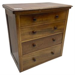 Small Victorian mahogany chest, moulded rectangular top over four drawers