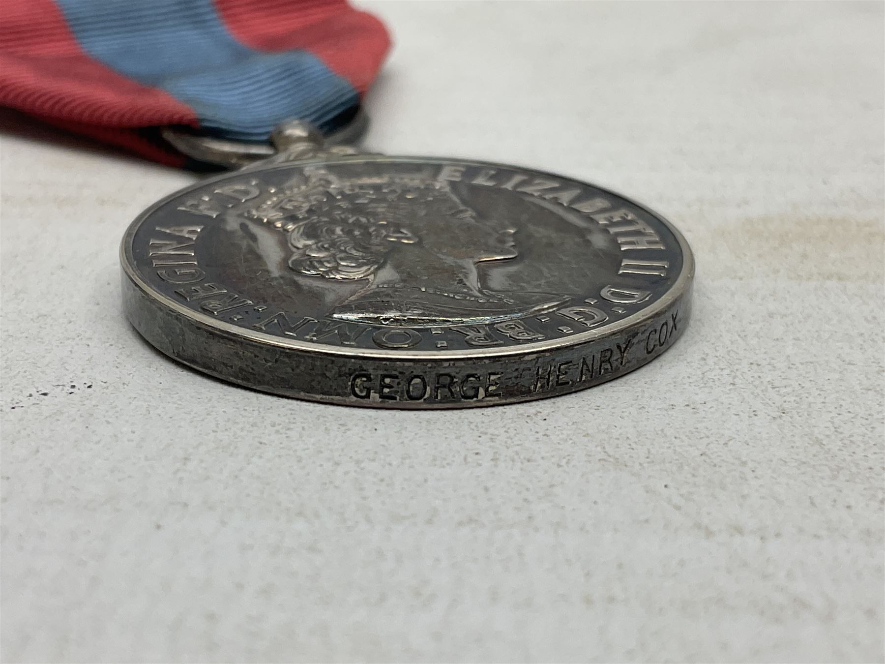 Elizabeth II Africa General Service Medal with Kenya clasp awarded to 22995278 Spr. D. Penrose R.E.; and Elizabeth II Imperial Service Medal awarded to George Henry Cox; both with ribbons (2)