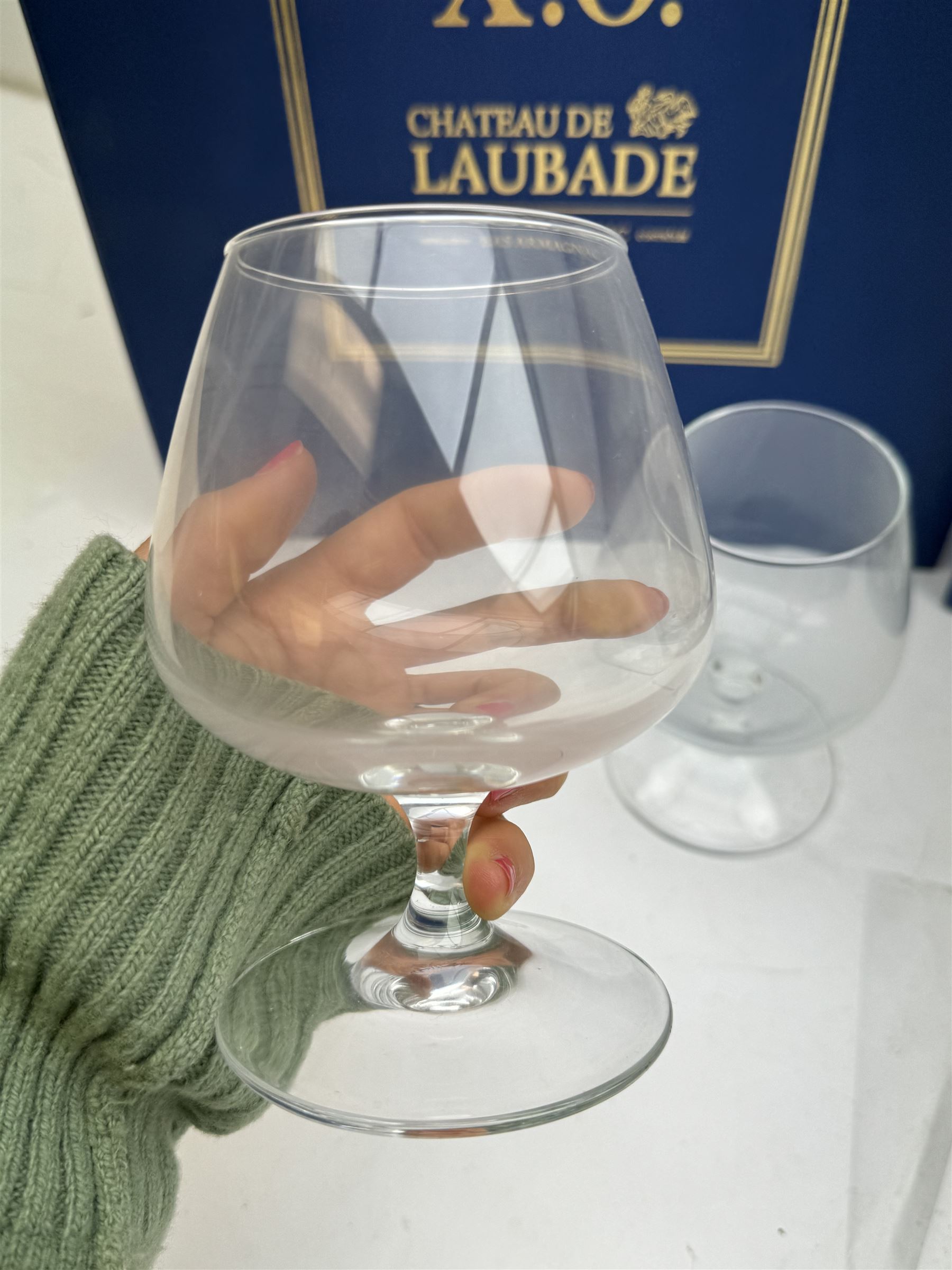 Chateau de Laubade XO Bas Armagnac, 700ml, 40% vol, in original presentation box with two brandy glasses