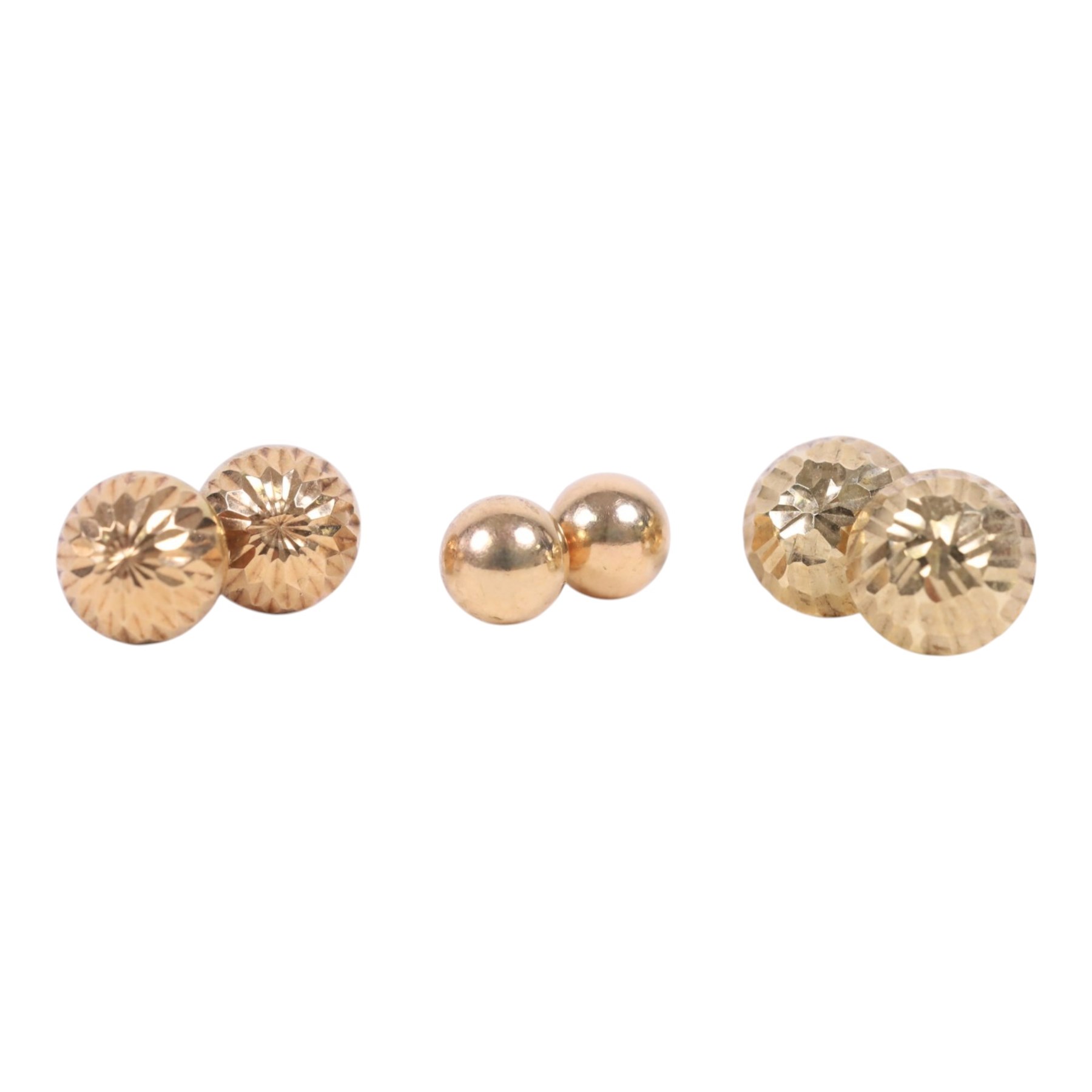 Eight pairs of 9ct gold earrings 