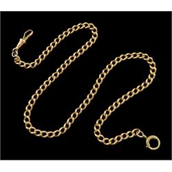 Early 20th century 15ct rose gold curb link chain necklace, each link hallmarked, with gold clips