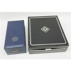 Edinburgh Crystal cased set of six port glasses together with a Webb Corbett Winston S. Churchill Commemorative Toasting Goblet, cased (2)