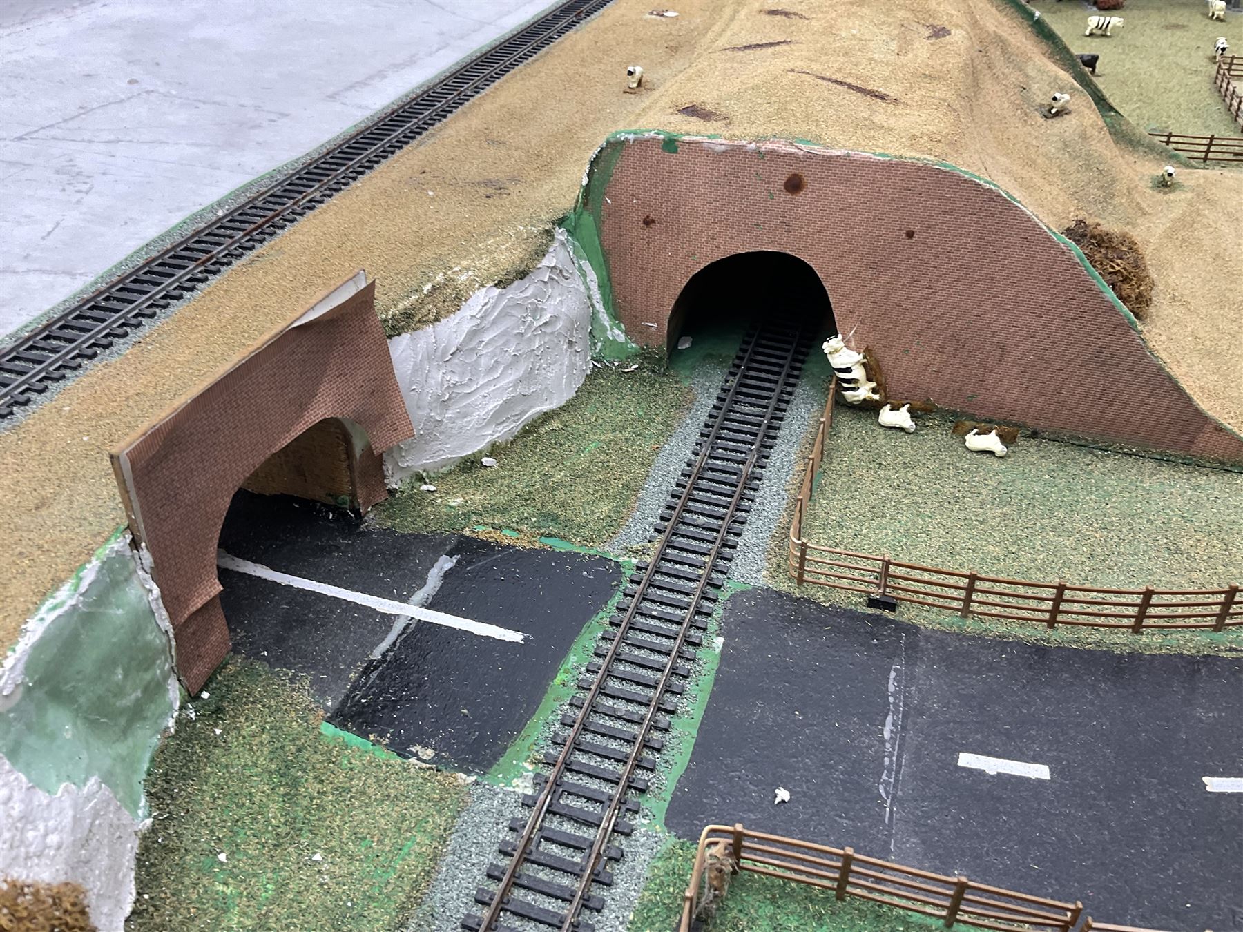 Hornby 00 gauge model railway layout; plastic model railway layout with